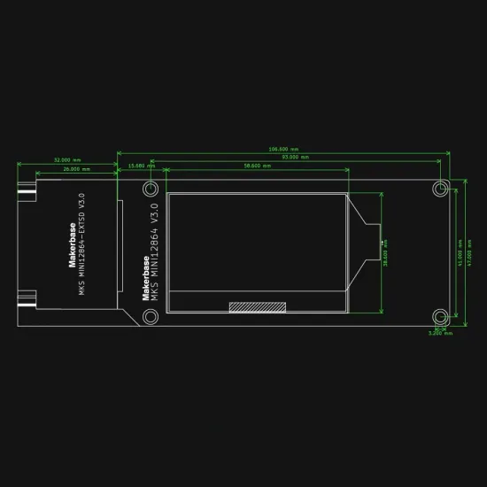 Pantalla MKS MINI12864 V3.0 RGB con microSD – LCD gráfica 128 × 64