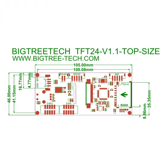 Pantalla táctil BIGTREETECH TFT24 V1.1 de 2,4 pulgadas con modo LCD 12864