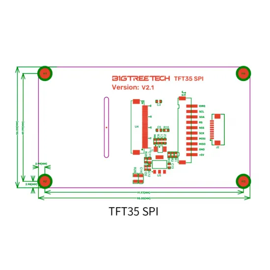 Pantalla táctil BIGTREETECH TFT35 SPI V2.1 de 3,5 pulgadas para CB1 y KlipperScreen