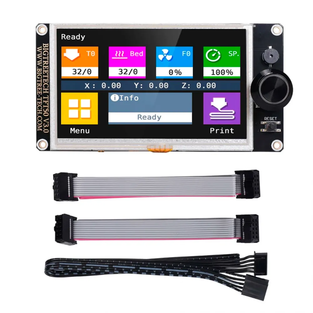 Pantalla BIGTREETECH TFT50 V3.0 con dos cables EXP y cable serie de cinco pines incluidos
