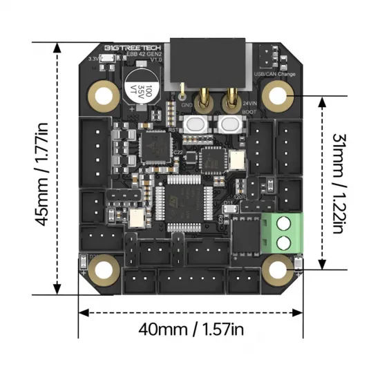 BIGTREETECH EBB42 GEN2 V1.0 | Toolboard CAN/USB para Klipper