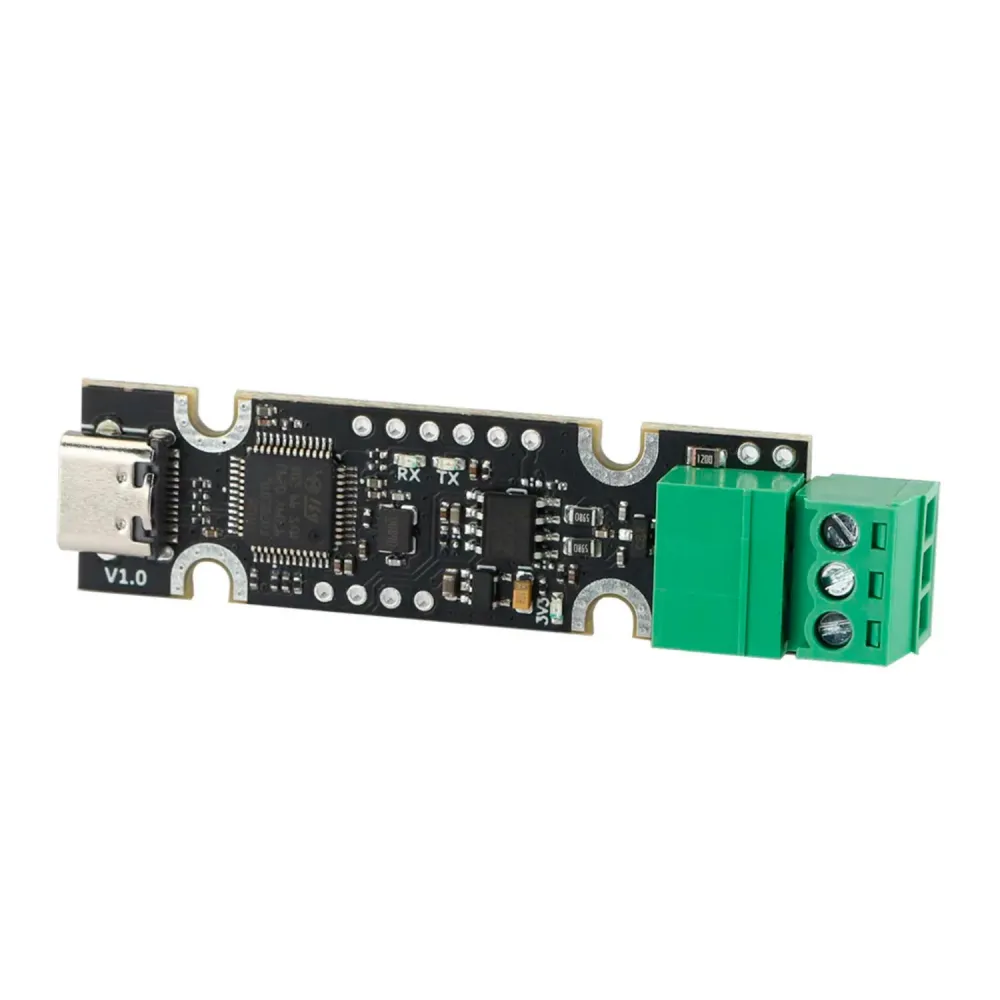 Adaptador FYSETC UCAN V1.0 con conector USB-C y bornera CAN de tres polos
