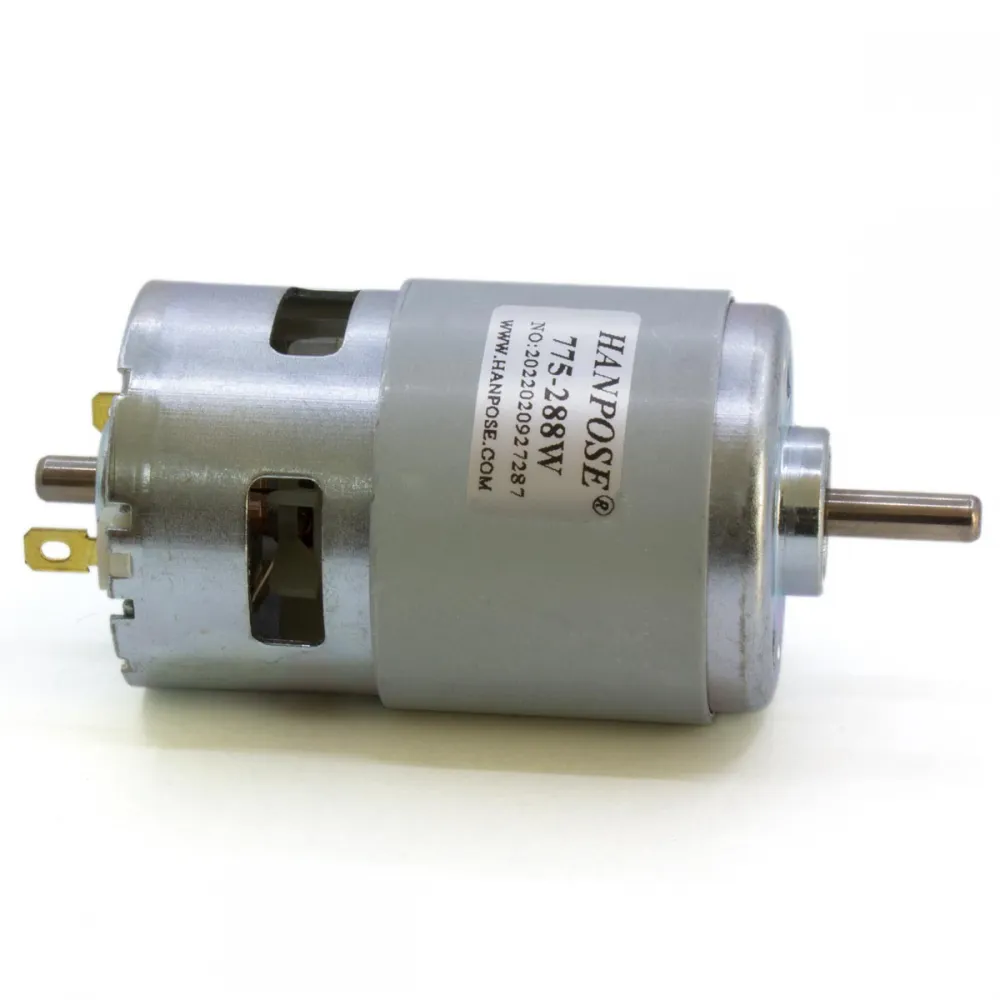 Motor husillo DC HANPOSE 775-288W de doble eje y doble rodamiento
