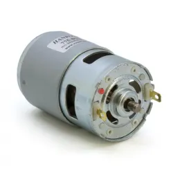 Motor husillo DC HANPOSE 775 de 80 W — 12/24 V, eje de 5 mm y doble rodamiento