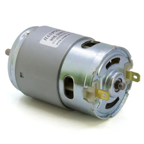 Motor husillo DC HANPOSE 895 de 200 W — 12/24 V, eje de 5 mm y doble rodamiento