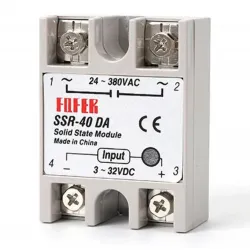 Relé de estado sólido SSR-40DA — 40 A nominales, entrada 3–32 V CC y salida 24–380 V CA