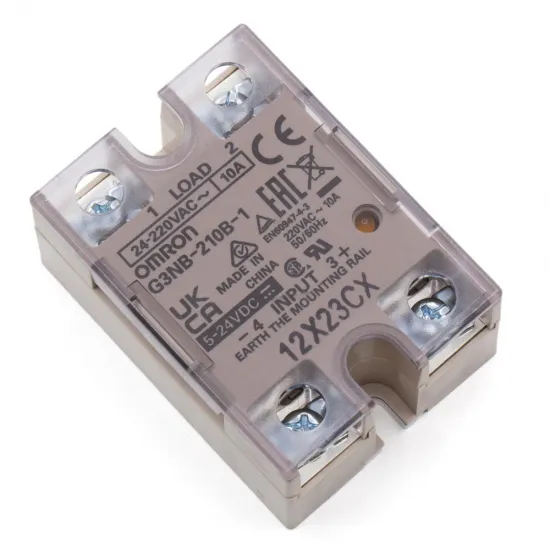 Omron G3NB-210B-1 solid-state relay — 10 A, 5–24 V DC input and 24–220 V AC output