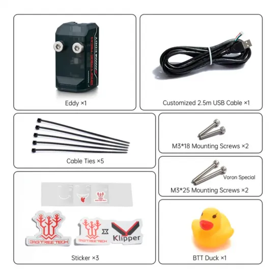 BIGTREETECH Eddy Duo USB V1.0 – Sonda de corrientes de Foucault para Klipper