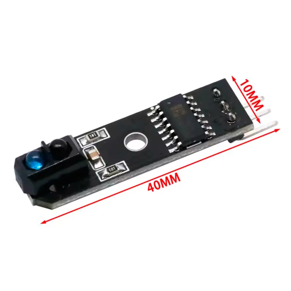 Dimensiones del módulo sensor reflectivo TCRT5000 de 40 por 10 mm