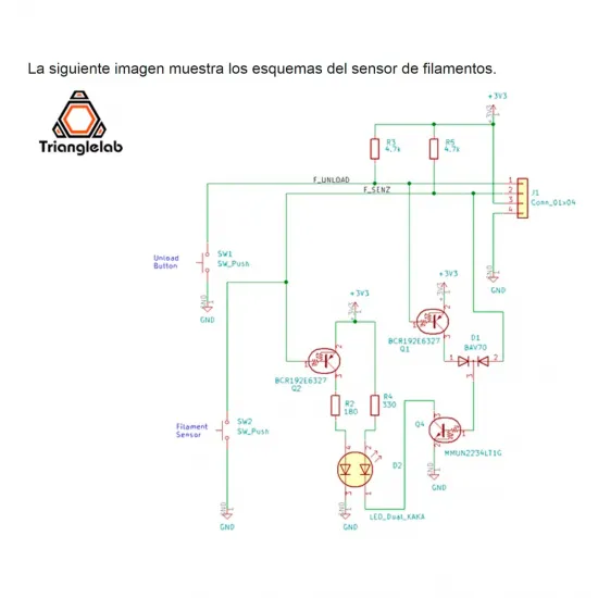 LDO OrbiSens v1.2 for Orbiter V2 – Filament Sensor with Unload Button