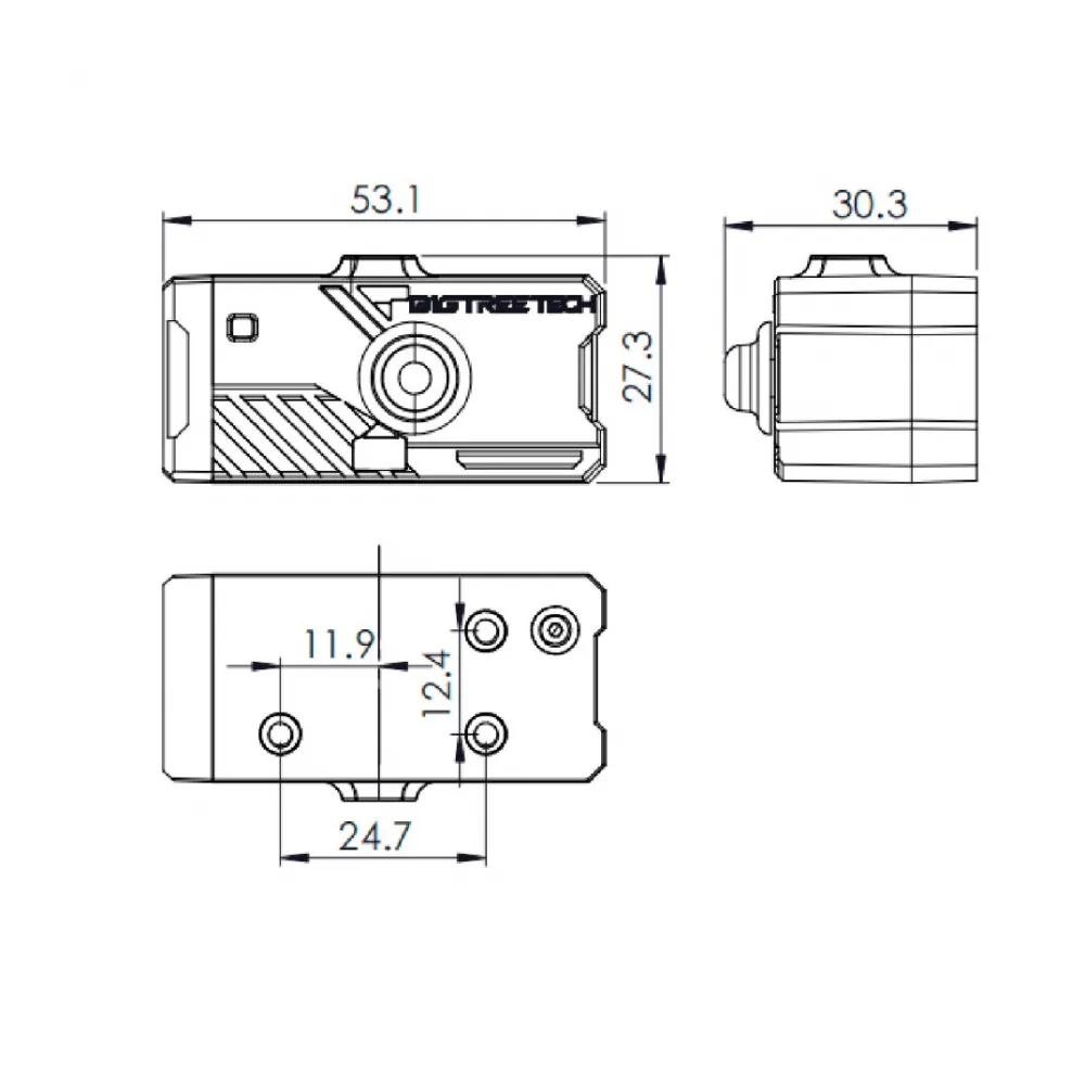 Plano dimensional del BIGTREETECH SFS V2.0