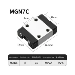 Patín lineal MGN7C compacto para guía MGN7