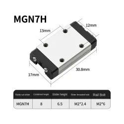 Patín lineal MGN7H alargado para guía MGN7