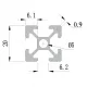 Perfil estructural de aluminio anodizado 2020, serie europea ranura 6 – 20 × 20 mm, 1 m