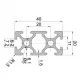 Perfil estructural de aluminio anodizado 2040, serie europea ranura 6 – 20 × 40 mm, 1 m