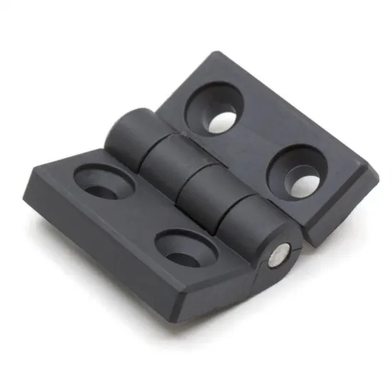 Bisagra negra para perfiles 3030 con apertura de 270°