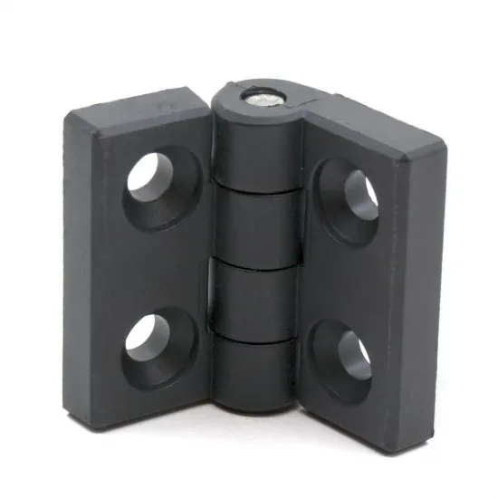 Bisagra negra para perfiles 3030 con apertura de 270°
