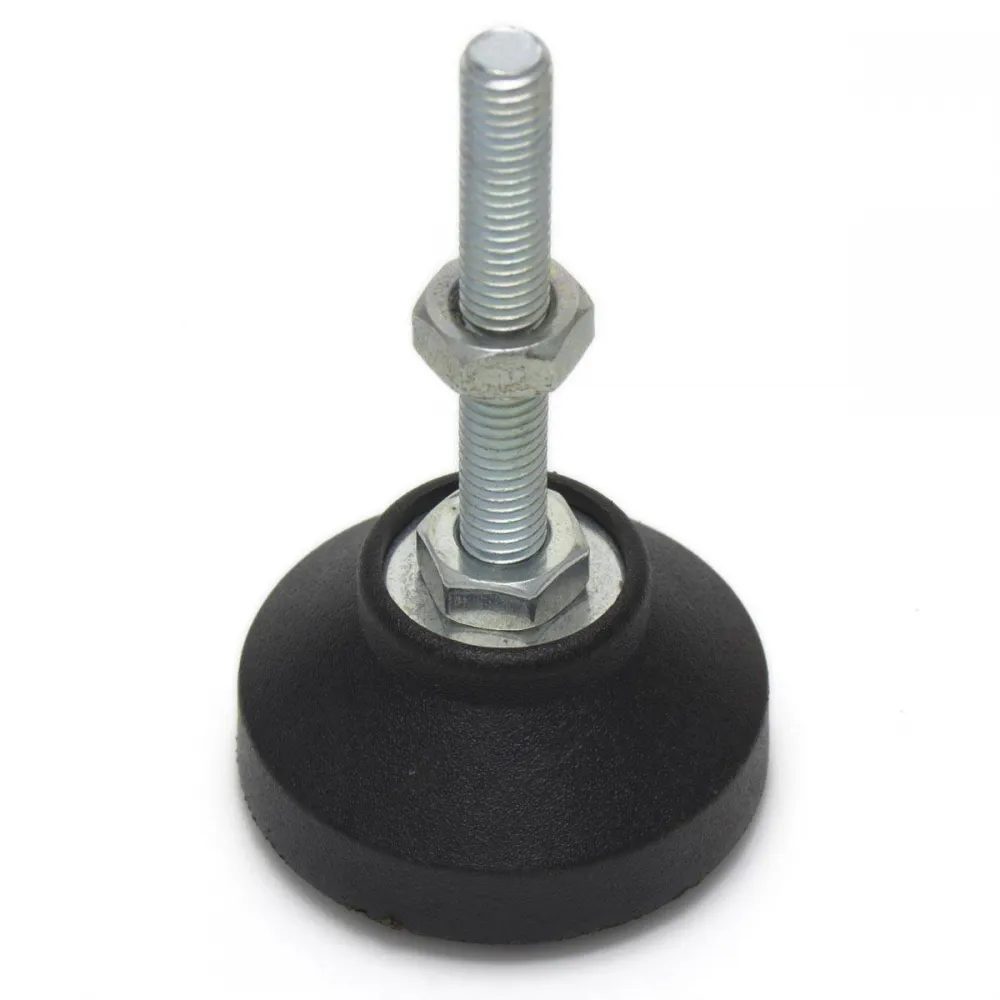 Pie nivelador ajustable con base de 50 mm y vástago roscado M8