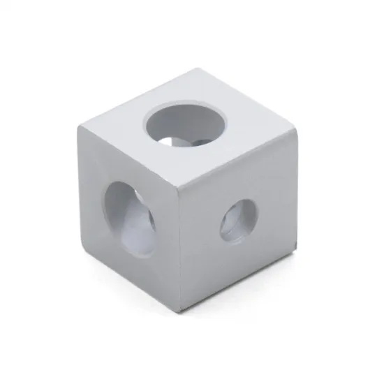 Conector cúbico de esquina de 3 vías para perfiles de aluminio serie 15, 15 × 15 × 15 mm