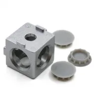 Conector cúbico de esquina de 3 vías para perfiles de aluminio serie 20, 20 × 20 × 20 mm