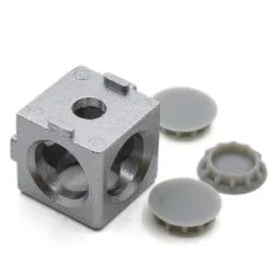 Conector cúbico de esquina de 3 vías para perfiles de aluminio serie 20, 20 × 20 × 20 mm