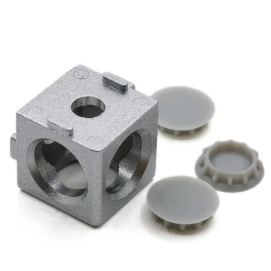 Conector cúbico de esquina de 3 vías para perfiles de aluminio serie 20, 20 × 20 × 20 mm