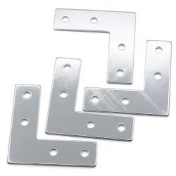 Placa de unión exterior en L para perfiles de aluminio serie 30 — 85 × 85 × 2,5 mm