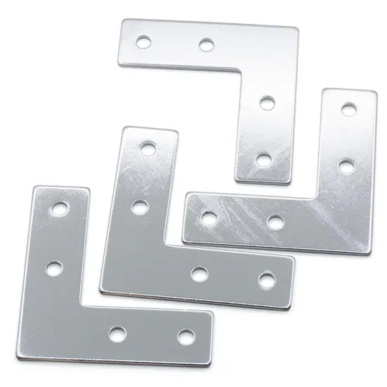 Placa de unión exterior en L para perfiles de aluminio serie 30 — 85 × 85 × 2,5 mm