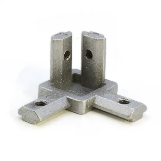 Conector interno de esquina de 3 vías para perfiles serie 20, rosca M4