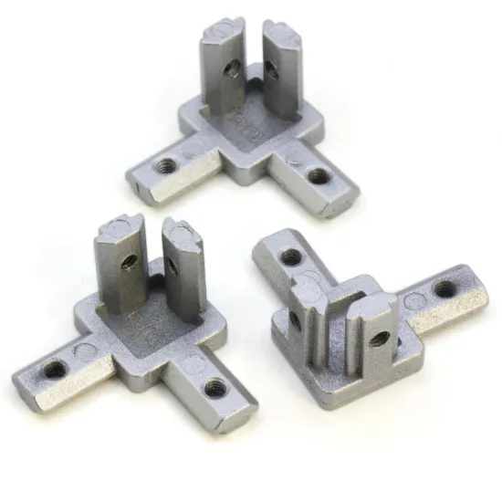 Conector interno de esquina de 3 vías para perfiles serie 20, rosca M4