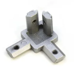 Conector interno de esquina de 3 vías para perfiles serie 20, rosca M4