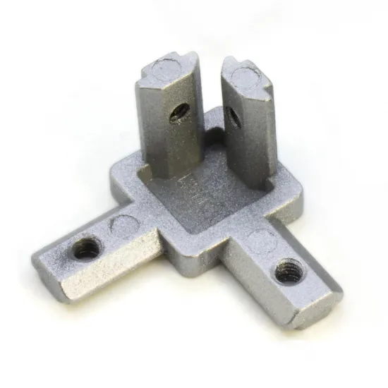 Conector interno de esquina de 3 vías para perfiles serie 20, rosca M4