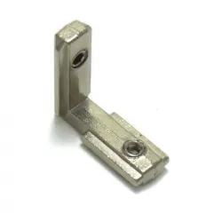 Conector interno en L con prisioneros M5 para perfiles serie 20, ranura 6 mm