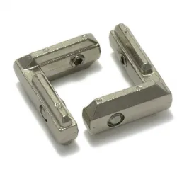 Conector interno en L con prisioneros M6 para perfiles serie 30, ranura 8 mm