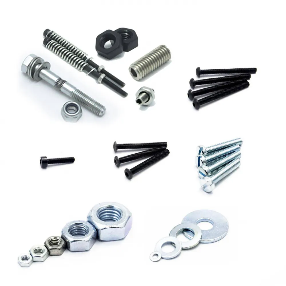 Tornillos, tuercas, arandelas, muelles y herrajes especiales del kit para Prusa i3 Rework