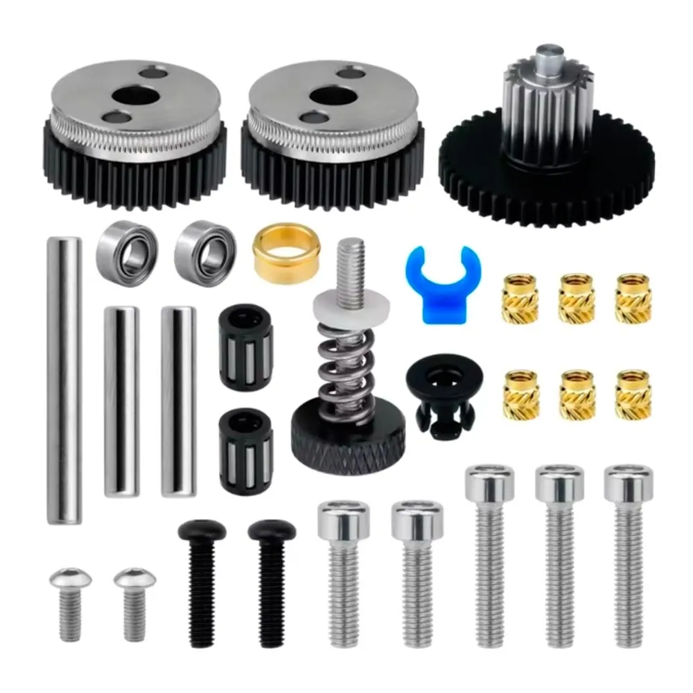 Kit de engranajes, ejes, rodamientos, tensor, insertos y tornillería para extrusor HGX Lite