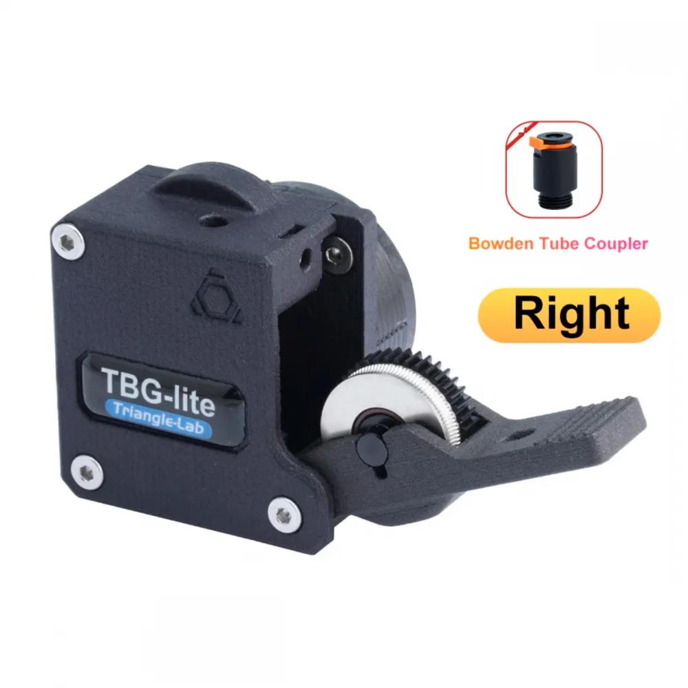 Interior del TBG-Lite Right con engranajes de doble arrastre y adaptador Bowden