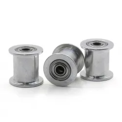Polea loca lisa GT2 tamaño 16T con rodamiento para correas de 9 y 10 mm, DI 3 mm