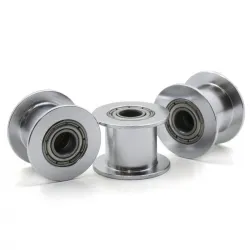 Polea loca lisa GT2 tamaño 20T con rodamiento para correa de 10 mm, DI 5 mm
