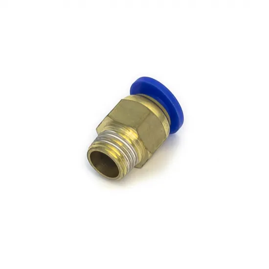 Conector Bowden BSP PC6-1 con tope interno para tubo PTFE de 6 mm y filamento de 3,00 mm