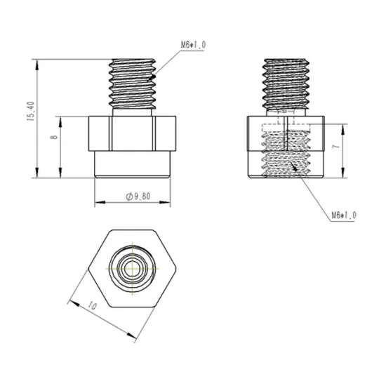 Extensor de zona de fusión Trianglelab ZS-MZE para hotends V6 y compatibles