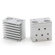 Disipador dual de aluminio estilo Chimera para dos hotends V6 – separación 18 mm