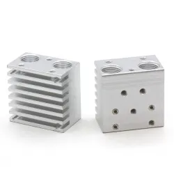 Disipador dual de aluminio estilo Chimera para dos hotends V6 – separación 18 mm