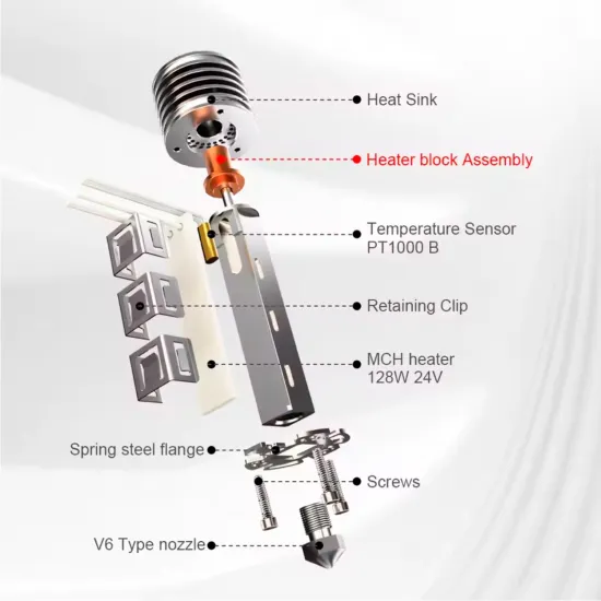 Hotend CHC XL - UHF - Ultra alto flujo - PT1000