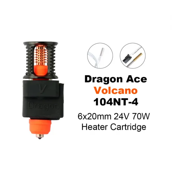 Dragon ACE Volcano -  Hotend de Alto Flujo y alta velocidad - Súper preciso y Alta calidad - sensor temperatura 104NT-4