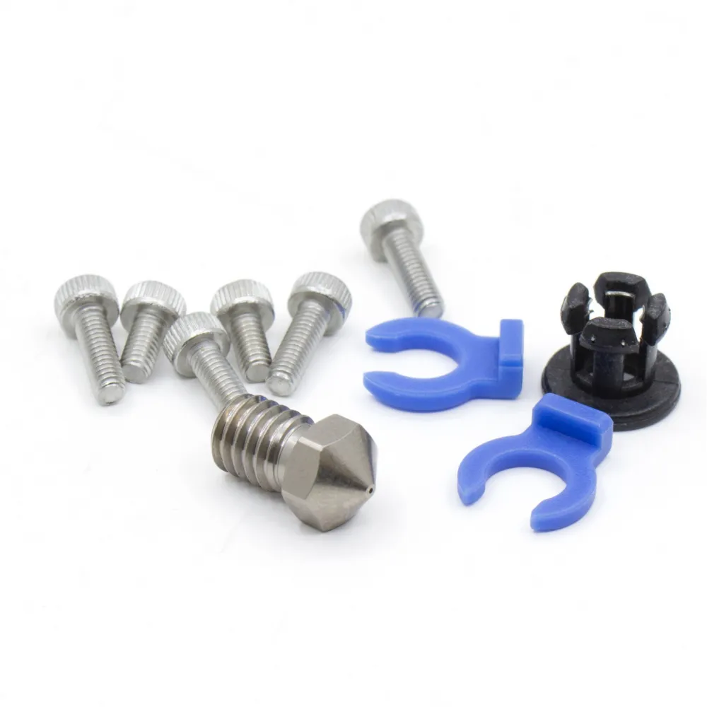 Boquilla adaptador Groove Mount racor clips y tornillería incluidos con el hotend Dragon