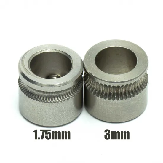 Engranaje tractor MK7 de acero inoxidable Ø8 mm para filamento de 1,75 mm y 3,00 mm