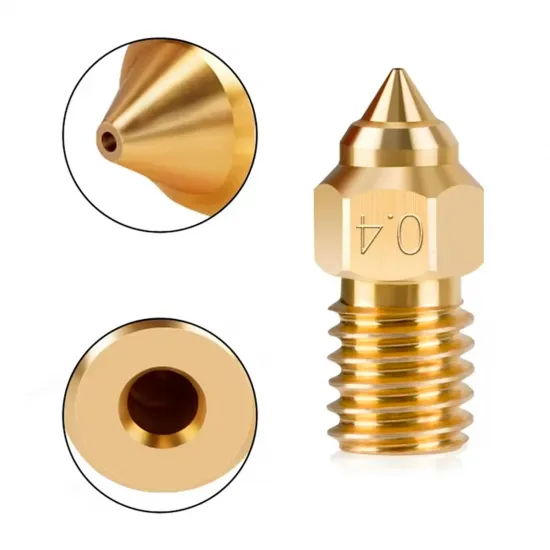 Boquilla de Brass M6 × 16,8 mm para Ender-5 S1, Ender-7 y Ender-3 V3 SE – 0,4 mm