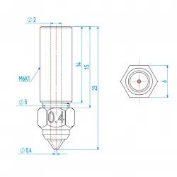 Boquilla Compatible con Creality K1 / K1 Max y Ender 3 V3 KE - 0.6mm