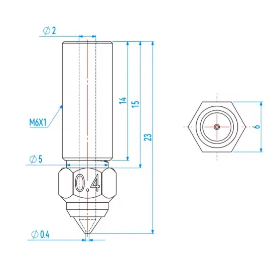 Boquilla Compatible con Creality K1 / K1 Max y Ender 3 V3 KE - 0.6mm